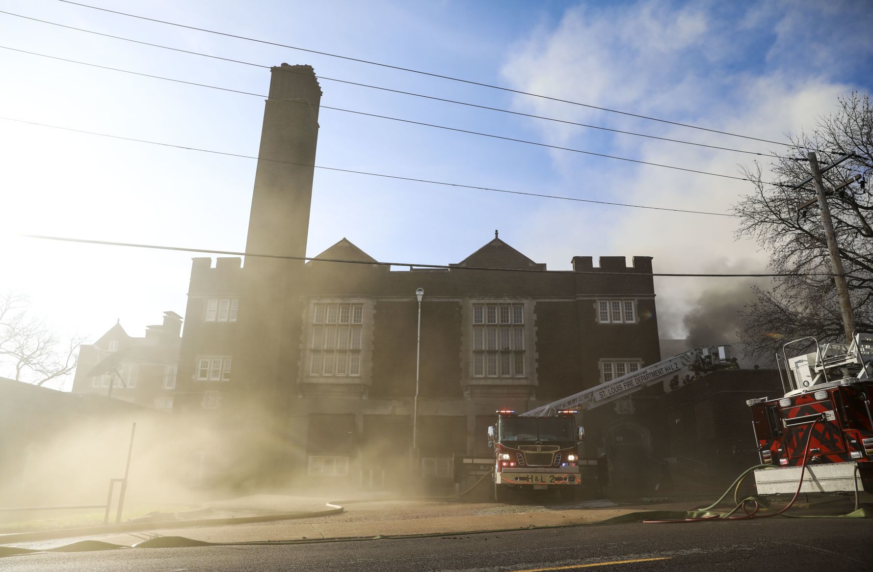 Firefighters battle blaze